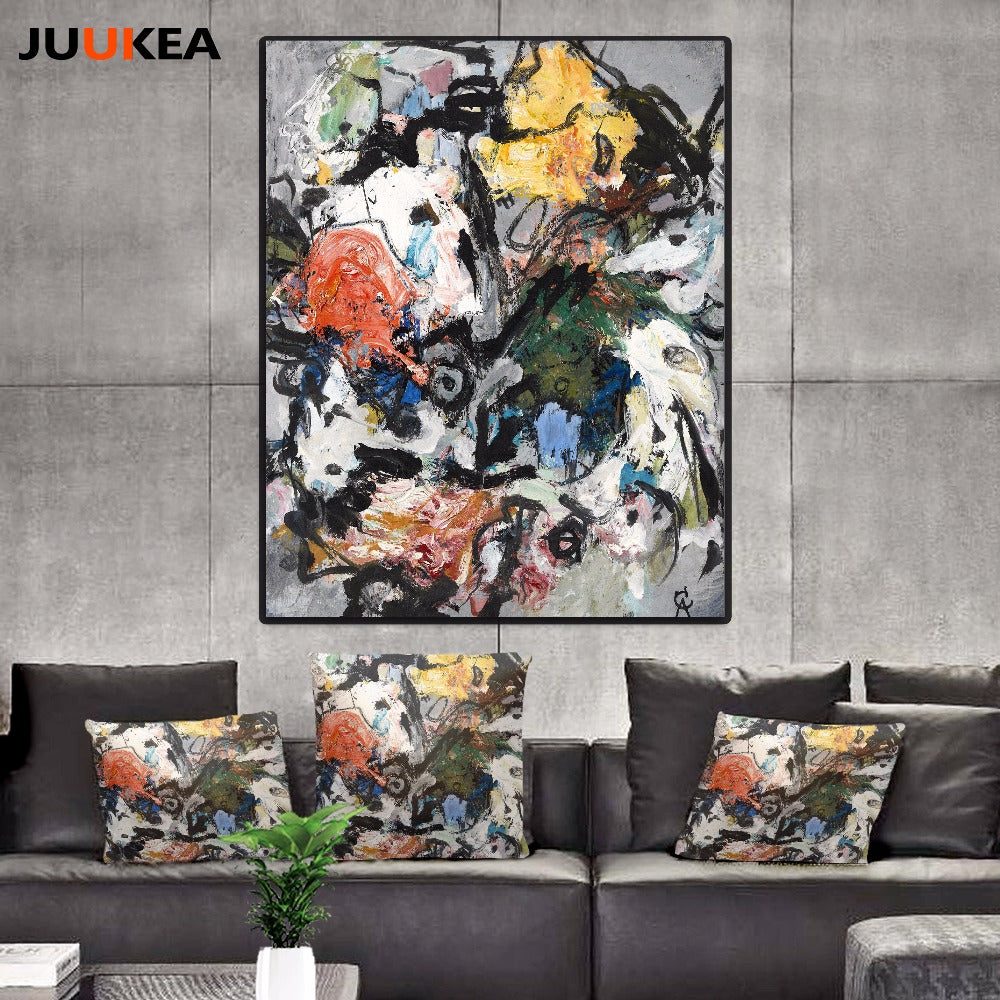 Modern Fashion Freehand Graffiti-art Senior Hotel Decoration Abstract Canvas Oil Painting Print Poster Wall Picture No Frame