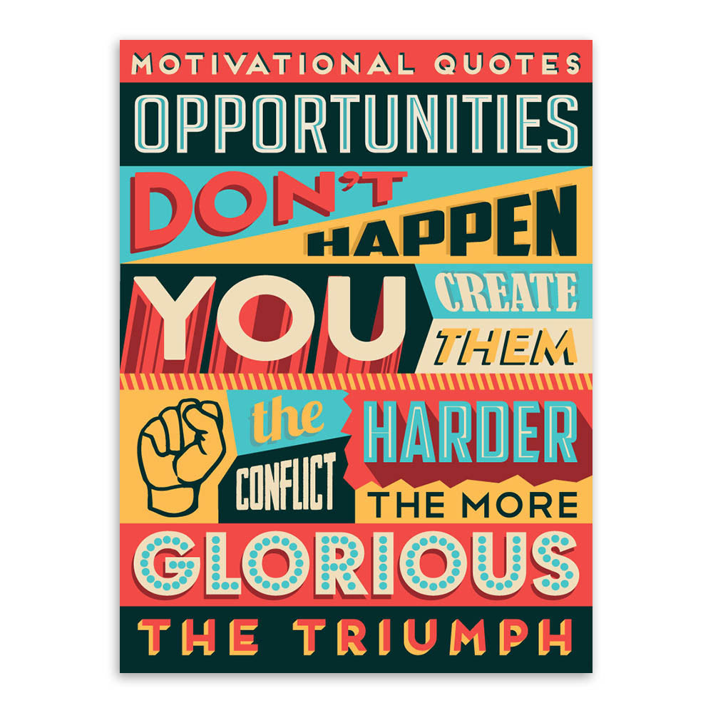 Motivational Typography Quotes Vintage Retro A4 Large Art Print Poster Inspiration Wall Picture Canvas Painting Bar Office Decor