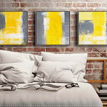 Load image into Gallery viewer, 2017 Triptych Modern Abstract POP Yellow Gray Minimalist Decoration Canvas Painting Wall Picture For Living Room Home Decor
