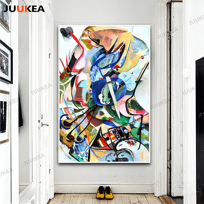 Kandinsky Classic Geometric Abstract Art Canvas Art Print Painting Poster, 78x118cm Wall Pictures For Living Room, Home Decor