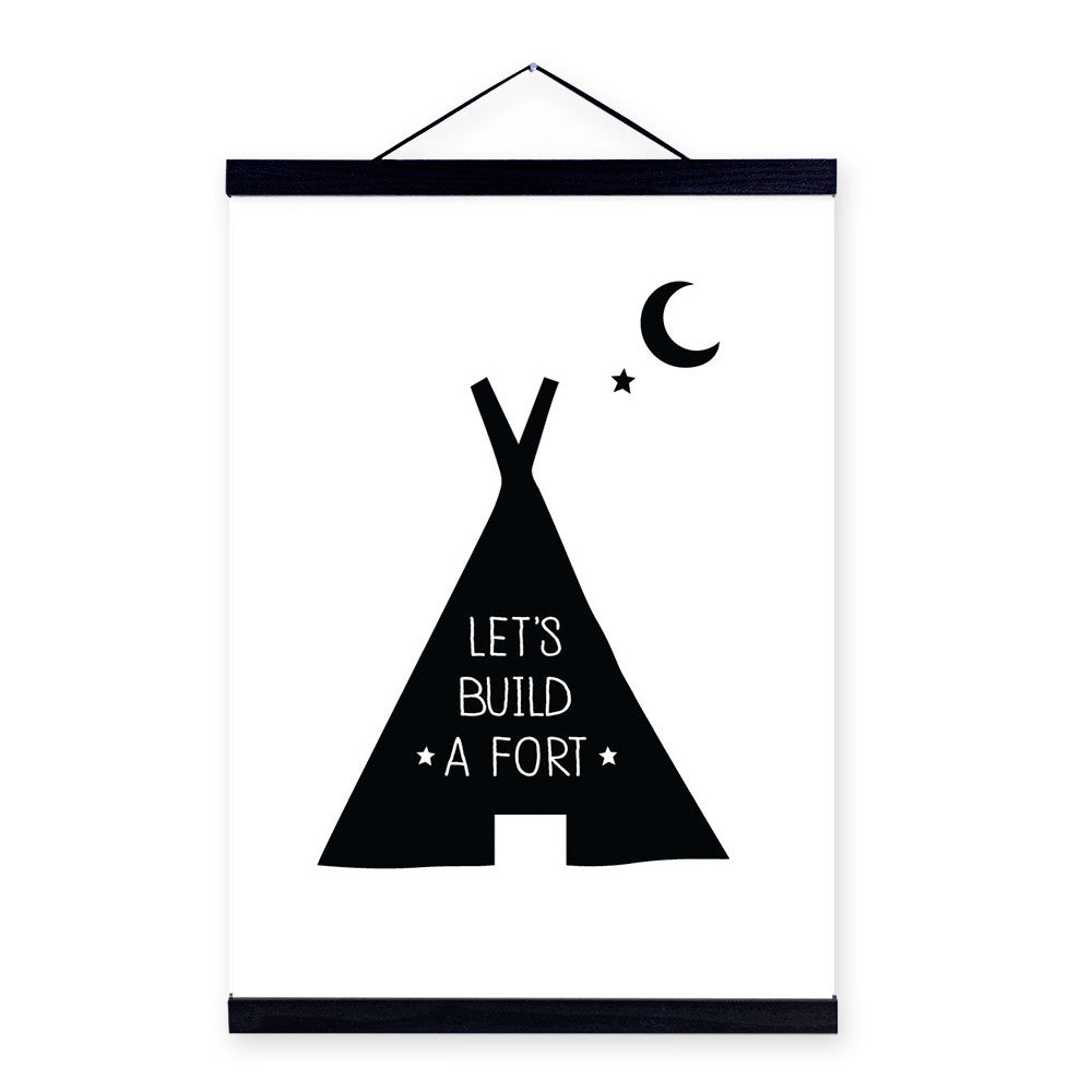 Black White Nordic Minimalist Typography Quote A4 Art Print Poster Nursery Wall Picture Canvas Painting Boy Kids Room Decoration