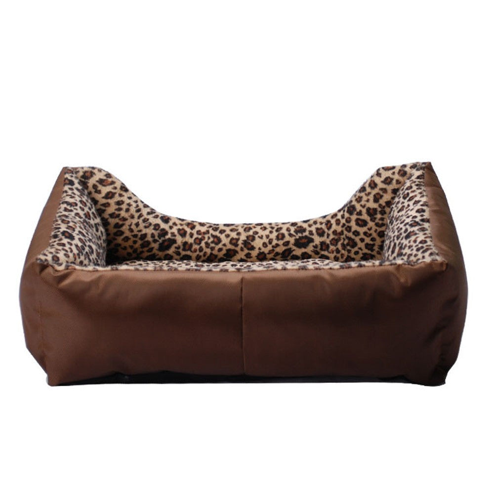 Leopard grain square pet nest Spring Autumn Winter dog cushion bed pet paded DOG-HOLE cat kennel pet bed for dogs and cats