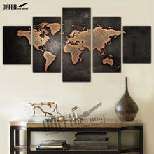Load image into Gallery viewer, 5 Pieces Buddha Canvas Wall Art Vintage Black World Map Print Painting Wall Art Home Decor for Living Room Framed Ready to Hang
