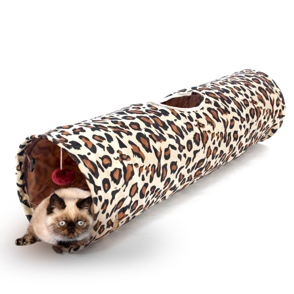 Pet Tunnel Cat Play Tunnel Leopard Print Crinkly Cat Fun Long Tunnel Kitten Play Toy Collapsible Bulk Cat Toys Rabbit PlayTunnel