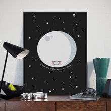 Load image into Gallery viewer, Nordic Minimalist Moon Love Quotes A4 Large Art Print Poster Cartoon Wall Picture Canvas Painting No Framed Kids Room Home Decor
