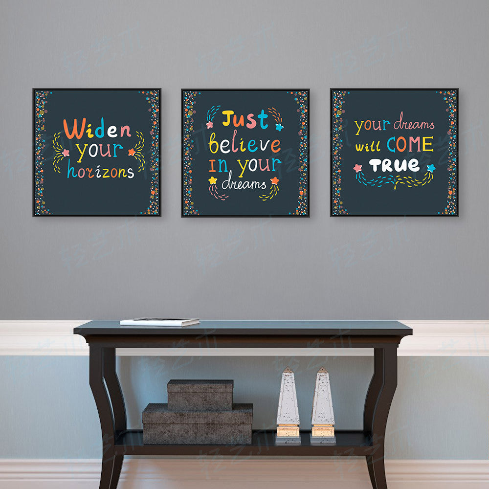 Triptych Modern Colorful Motivational Typography Life Quotes A4 Large Art Prints Poster Wall Pictures Canvas Painting Home Decor