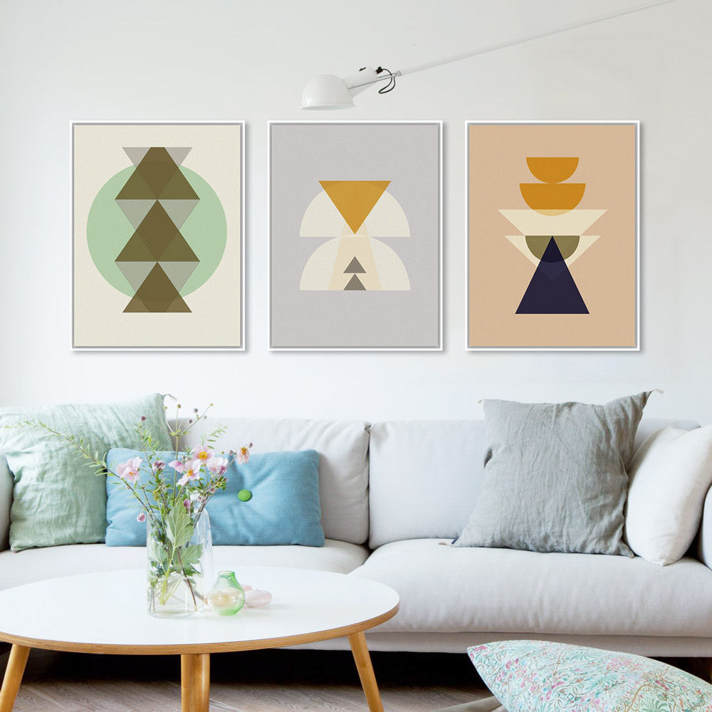 Triptych Modern Minimalist Nordic Totem Maya Inka Symbol A4 Abstract Art Print Poster Hipster Picture Canvas Painting Home Decor