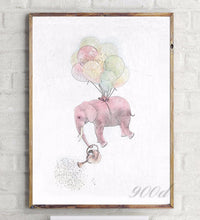 Load image into Gallery viewer, Elephant with Balloon Sketch Canvas Art Print Painting Poster,  Wall Pictures for Home Decoration, Home Decor Ye15-2
