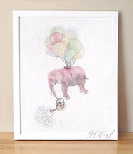 Load image into Gallery viewer, Elephant with Balloon Sketch Canvas Art Print Painting Poster,  Wall Pictures for Home Decoration, Home Decor Ye15-2
