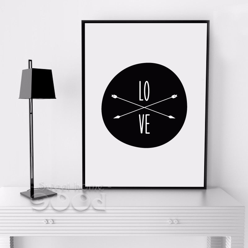 Love And Arrow Canvas Art Print, Wall Pictures Home Decoration Print On Canvas, Painting Poster Frame not include FA155