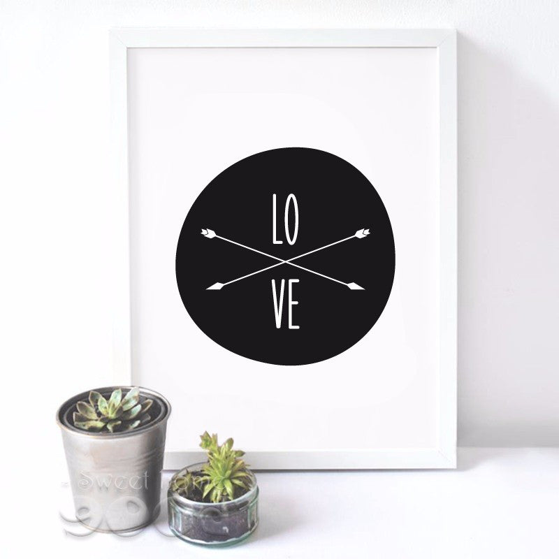 Love And Arrow Canvas Art Print, Wall Pictures Home Decoration Print On Canvas, Painting Poster Frame not include FA155