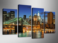 Load image into Gallery viewer, 4 Panels(No Frame) City Bridge Painting Canvas Wall Art Picture Home Decoration Living Room Canvas Printing,canvas painting

