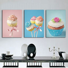 Load image into Gallery viewer, Oil Painting Canvas Sweets Cake Wall Art Decoration Painting Home Decor Modern Wall Picture For Living Room Wall (3PCS)
