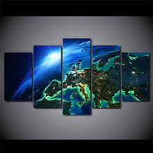 Load image into Gallery viewer, HD Printed 5 Piece Canvas Art Blue Earth Horizon Universe Painting Poster and Prints Wall Pictures for Living Room NY-7266C
