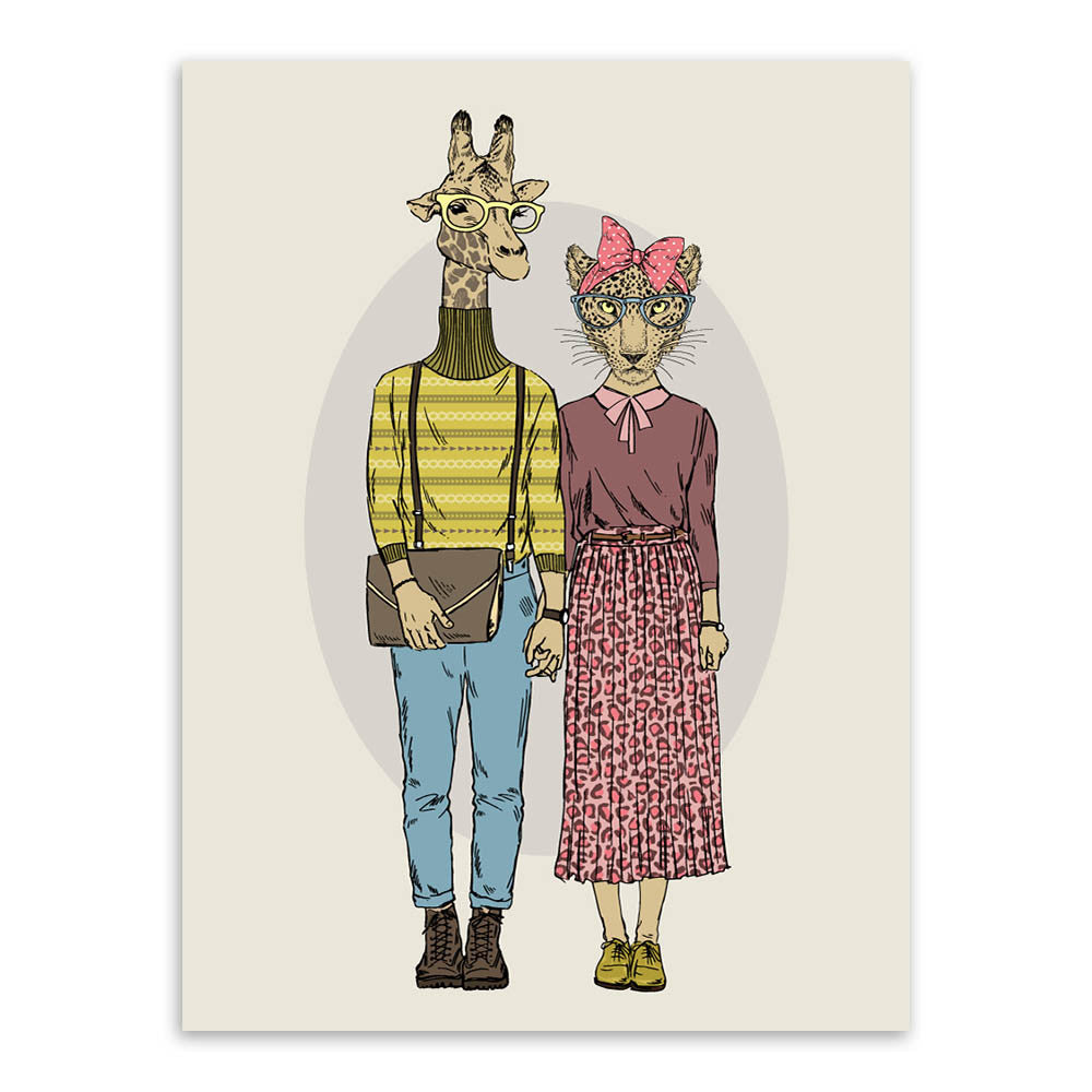 Fashion Animal Deer Giraffe Wedding Decoration A4 Large Art Print Poster Couple Wall Picture Canvas Painting No Frame Home Decor