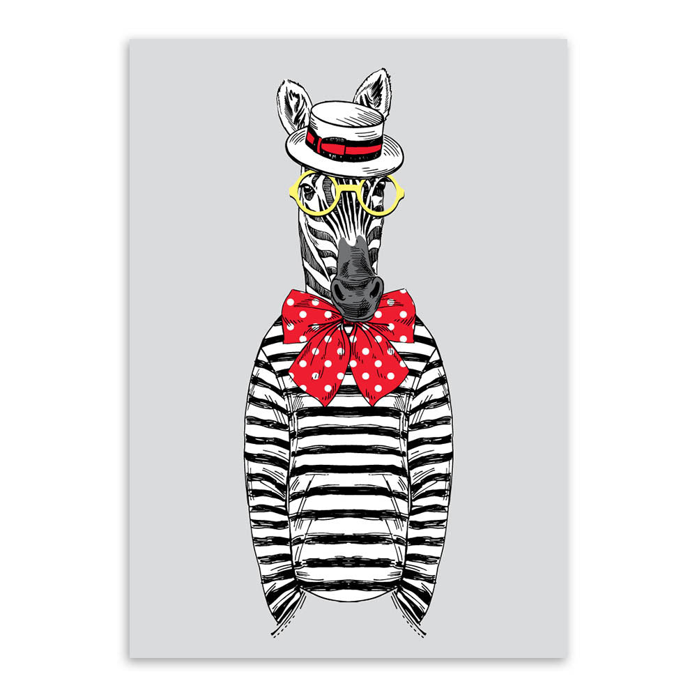 Fashion Animals Giraffe Zebra Horse A4 Vintage Art Prints Poster Hippie Wall Picture Canvas Painting No Framed Office Home Decor