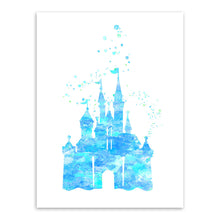 Load image into Gallery viewer, Original Watercolor Modern Romantic Fantasy Castle Cartoon Art Print Poster Abstract Wall Picture Canvas Painting Kids Room Deco
