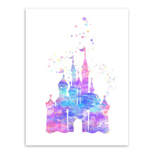 Load image into Gallery viewer, Original Watercolor Modern Romantic Fantasy Castle Cartoon Art Print Poster Abstract Wall Picture Canvas Painting Kids Room Deco
