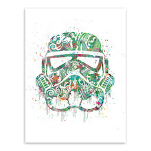 Load image into Gallery viewer, Original Watercolor Star Wars Helmet Mask Darth Vader Pop Movie Art Print Poster Abstract Wall Picture Canvas Painting Home Deco
