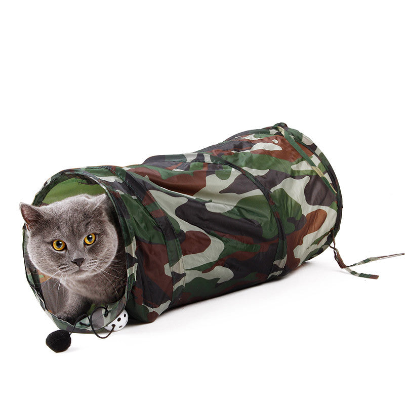 Pet Tunnel Cat Play Tunnel Camouflage Color Funny  Cat Long Tunnel Kitten Play Toy Collapsible Bulk Cat Toys PlayTunnel