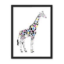Load image into Gallery viewer, Modern Minimalist Colorful Giraffe Black White Animal Canvas A4 Art Print Poster Wall Picture Kids Room Decor Painting No Frame
