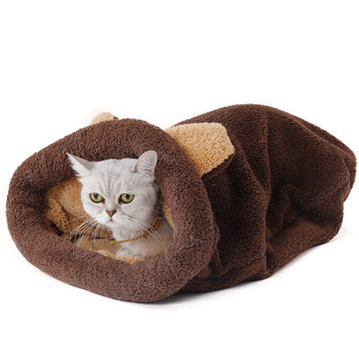 Cute Cat Sleeping Bag Warm Dog Cat Bed Pet Dog House Lovely Soft Pet Cat Mat Cushion High Quality Products Lovely Design