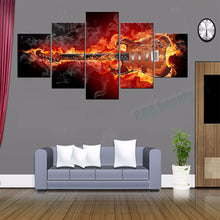 Load image into Gallery viewer, 5 Panels Passion Guitar Modern Home Wall Decor Painting Canvas Art Print Wall Picture For Home Decor Unframed
