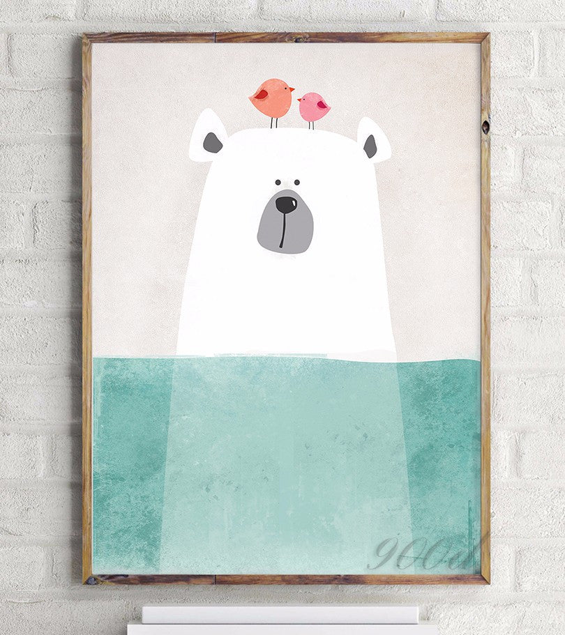 Cartoon Animals Canvas Art Print Painting Poster,  Wall Picture for Home Decoration,  Wall Decor FA400