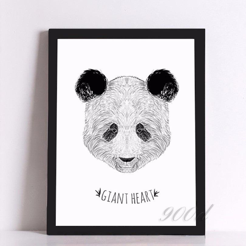 Sketch Cartoon Panda Canvas Art Print Painting Poster,  Wall Pictures for Home Decoration, Home Decor FA387