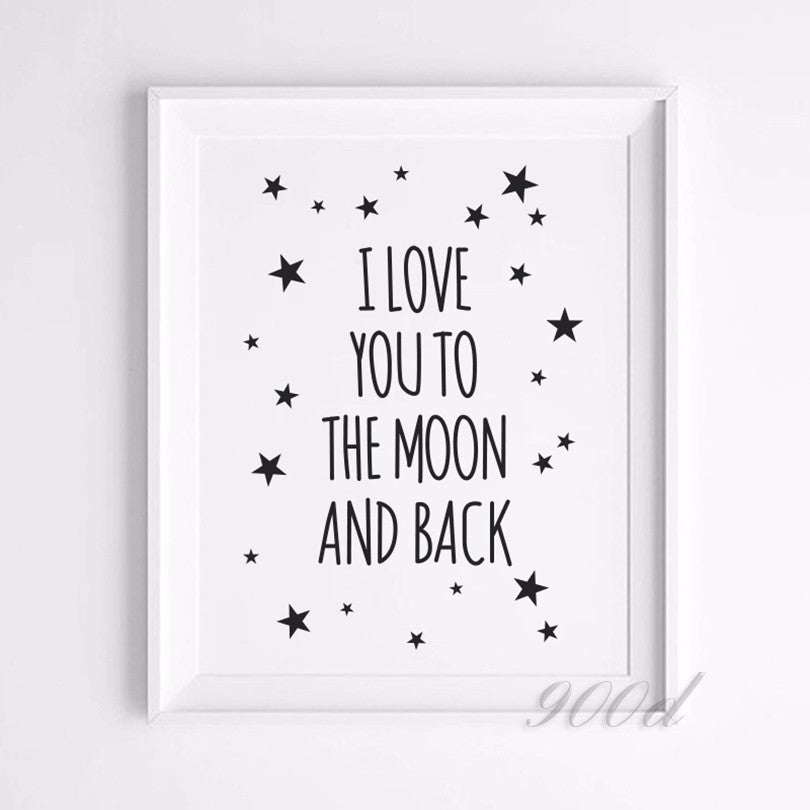 Love Quote Canvas Art Print Painting Poster, Wall Pictures For Child Room Decoration,  Cartoon Wall Decor FA128-6