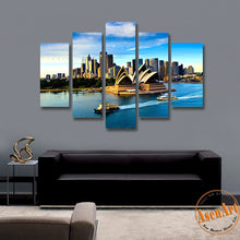 Load image into Gallery viewer, 5 Piece Wall Art Sydney Opera House Building Landscape Painting Canvas Prints Artwork Picture for Living Room Unframed
