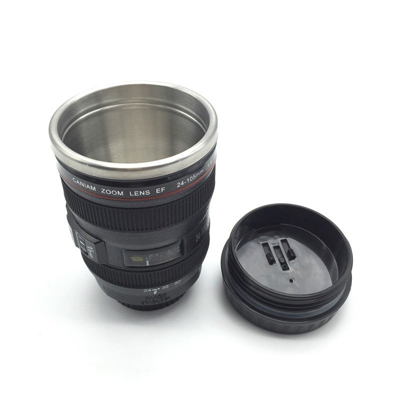 400ML The portable and creative camera lenses cup / high quality stainless steel coffee mug tea cup insulation cup drinkware