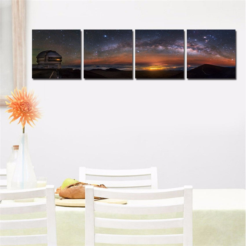 Canvas Printings Star Wall Picture For Living Room Cuadros Decoracion Modern Observatory Framed 4 Pcs Tableau Peinture Sur Toile