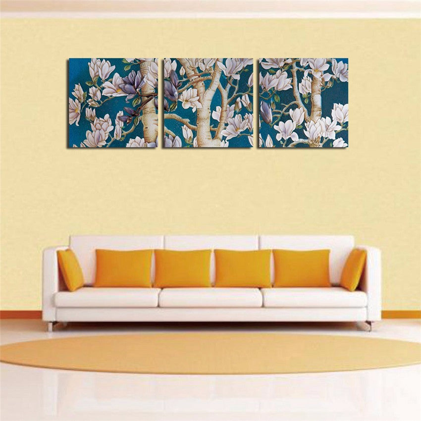 Elegant Wall Flower Christmas Canvas Printings With Framed Ready To Hang Wall Picture For Home Decor Modern 3Pcs Canvas art Gift
