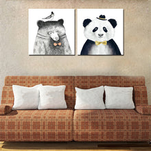 Load image into Gallery viewer, Framed Panda Canvas Printings Wall Pictures For Living Room Modern Paintings Tableau Peinture Sur Toile 30X30CMX2 Wall arts
