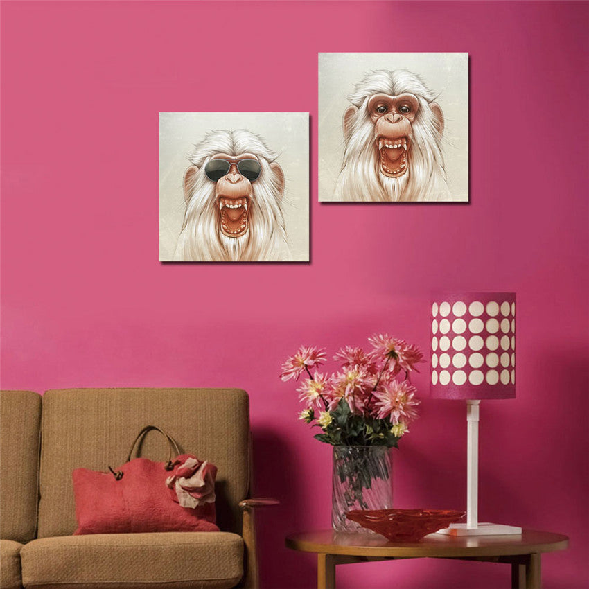 Framed Monkey Wall Pictures For Living Room Ready To Hang Canvas Printing Wall Art