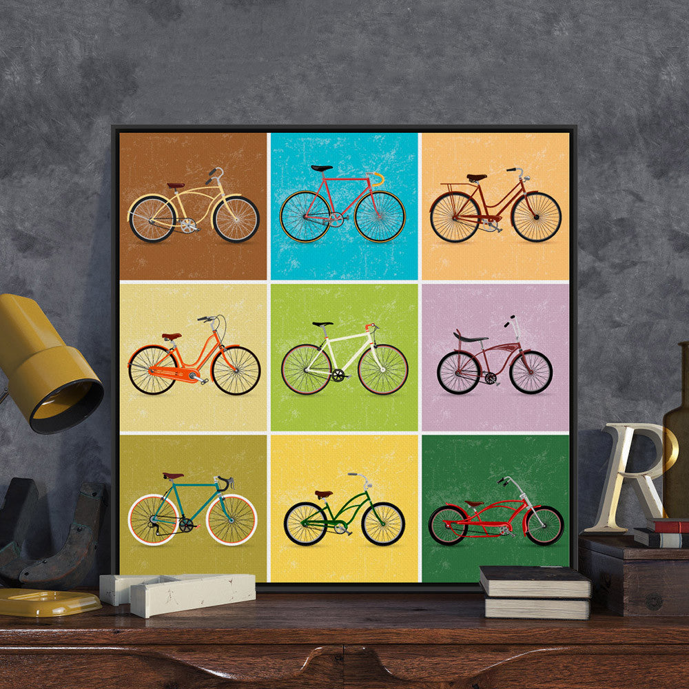 Modern Minimalist Travel Vintage Retro Bike Bicycle A4 Art Print Poster Hipster Wall Picture Canvas Painting No Frame Home Decor