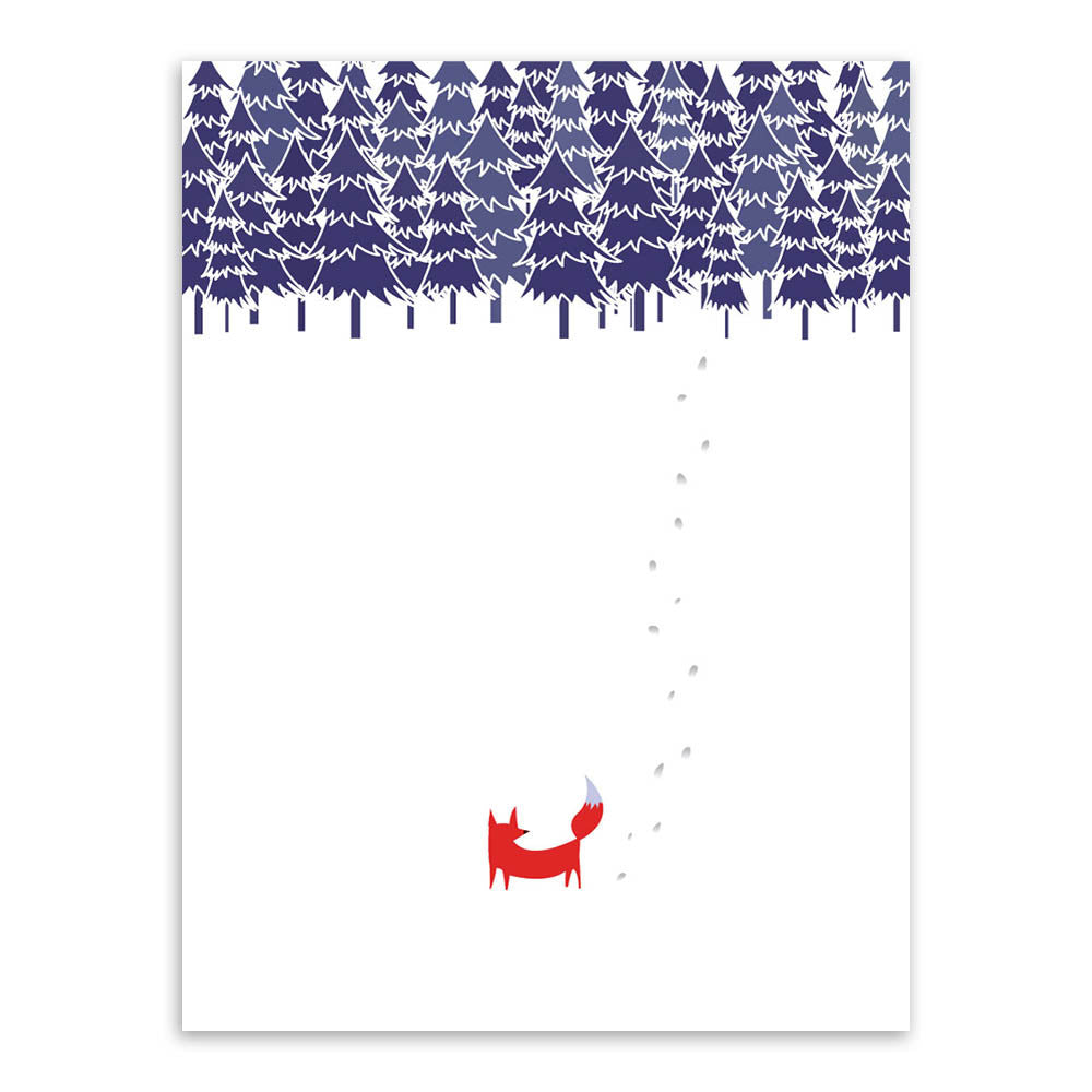 Modern Nordic Minimalist Landscape Animal Fox Tree Snow A4 Huge Art Print Poster Wall Picture Canvas Painting No Frame Home Deco