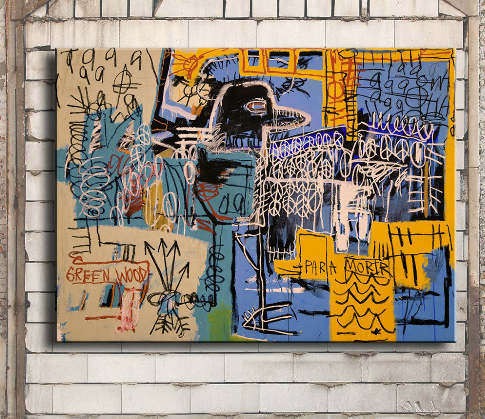 Oil Painting Cuadros Art Bird-on-money Jean Michel Basquiat -neo-expressionism For Graffiti Print On Canvas For Home Decoration