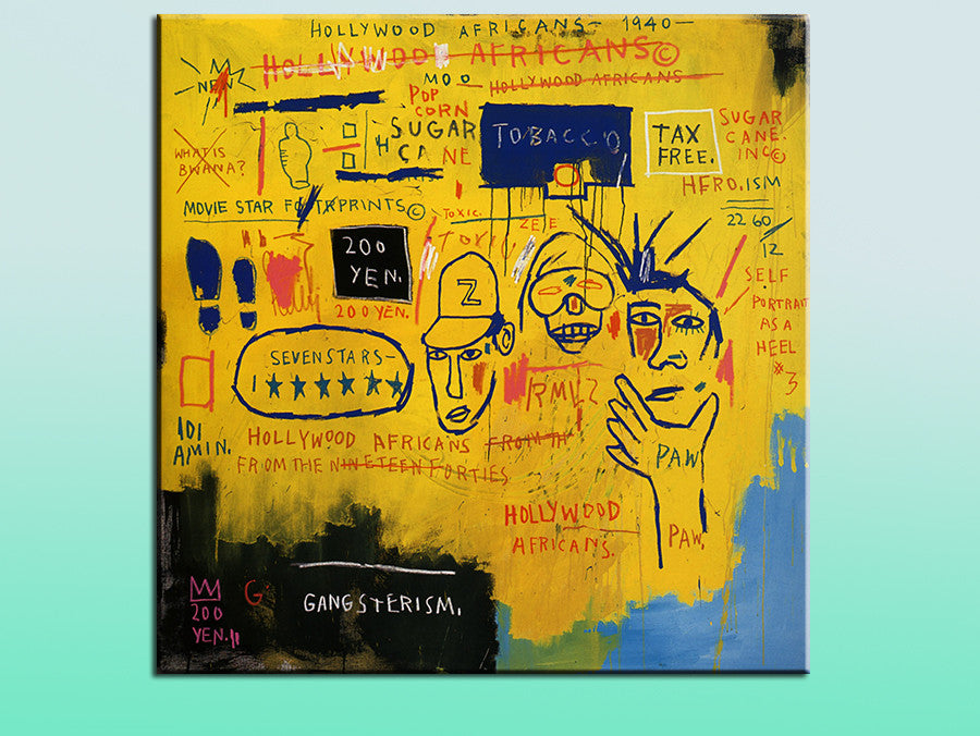 2016 Painting Hollywood Africans Jean Michel Basquiat -neo-expressionism For Graffiti Art Print On Canvas For Home Decoration