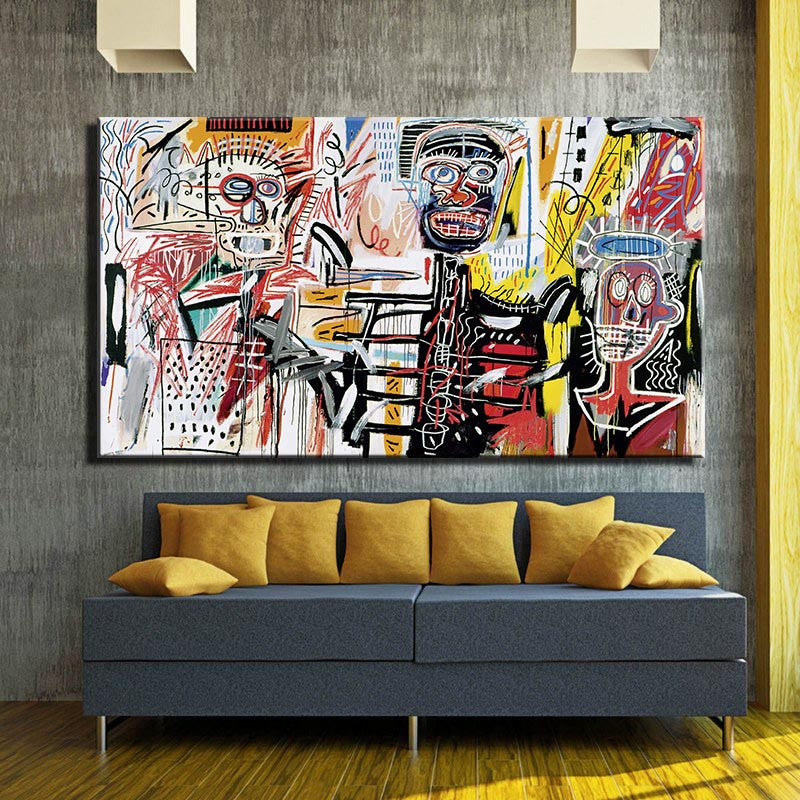 2016 Rushed New Painting Jean Michel Basquiat Philistines o Filisteos  For Graffiti Art Print On Canvas For Home Decoration