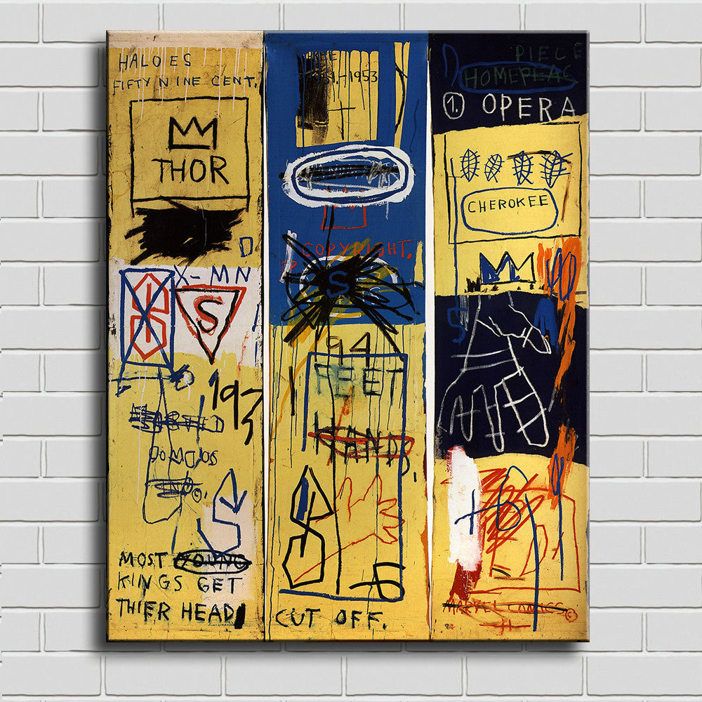 Cuadros Painting Charles The First Jean Michel Basquiat -neo-expressionism For Graffiti Art Print On Canvas For Home Decoration