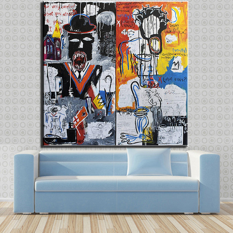 2016 Time-limited Painting Frameless Picture On Wall Paint Painting Abstract A Panel Of  Two Art Home Decor Basquiat