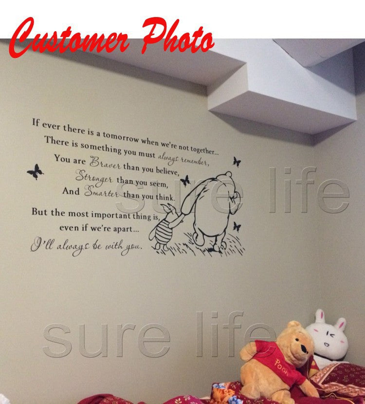 2015 New Vinyl Classic   If Ever There Is A Tomorrow Baby Quote Wall Decal Nursery Wall Stickers Size 101*51cm