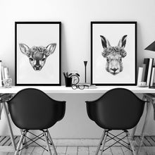 Load image into Gallery viewer, Hand Draw Animals Art Print Painting Poster, Wall Pictures for Home Decoration, Rabbit and Deer and Cat Wall Decor FA403
