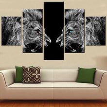 Load image into Gallery viewer, 5 Pieces Roaring Lions Canvas Painting Decoration Picture Print Poster Wall Art Decorative Painting Unframed
