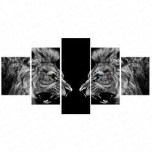 Load image into Gallery viewer, 5 Pieces Roaring Lions Canvas Painting Decoration Picture Print Poster Wall Art Decorative Painting Unframed
