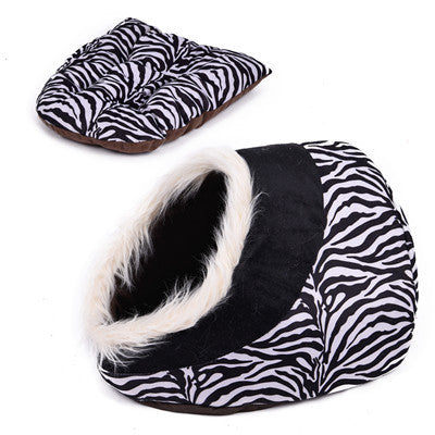 Warm Paw Style Cat Cave Bed Pet Cat House Lovely Soft Pet Cat Cushion High Quality Pet Dog Bed House Products Leopard