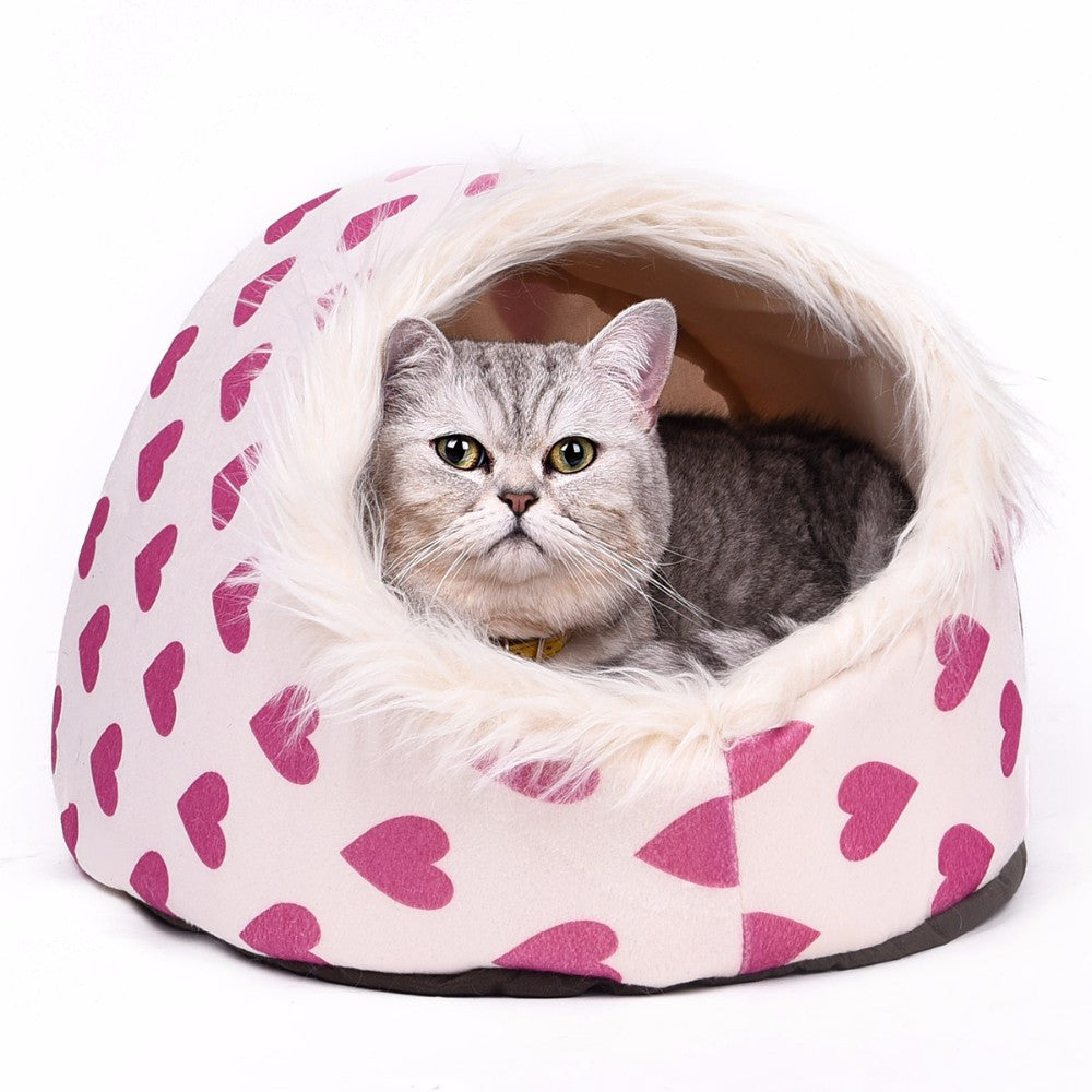 Warm Paw Style Cat Cave Bed Pet Cat House Lovely Soft Pet Cat Cushion High Quality Pet Dog Bed House Products Leopard