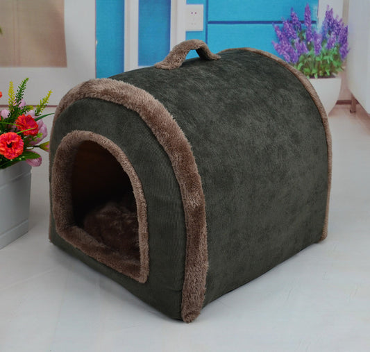 Hot Sales ! Size 37*33*31 CM Dog  Bed Kennel Golden Teddy Pet Cat Litter Autumn/Winter Warm Small Dog House Wholesale CLD225
